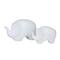 Set of 2 White Stoneware Contemporary Sculpture, 7", 6"